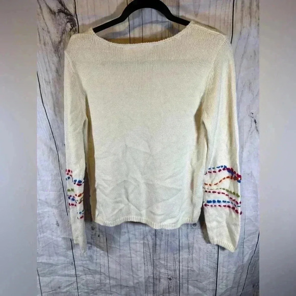 Liz Claiborne Vintage Handknit Long Sleev Crewneck Multicolored Sweater - Picture 6 of 9